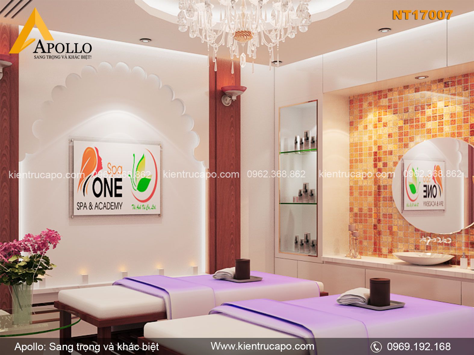 Mẫu spa hiện đại tại thành phố Hải Dương sang trọng (NT17007)